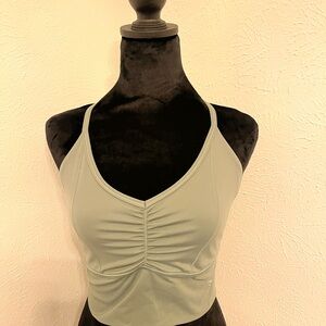 Gym shark Women's Olive Green Ruched Bralette and matching leggings